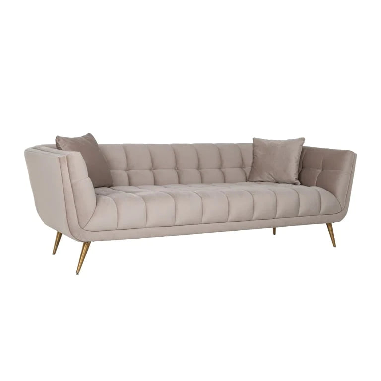 Khaki on sale velvet sofa