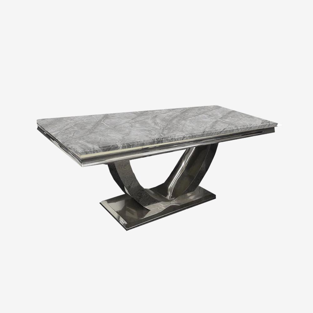 Arial 130cm Marble & Chrome Coffee Table 5 Colours Esme Furnishings