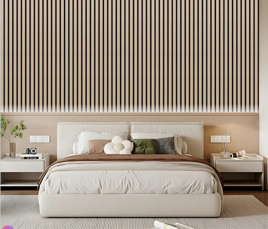 Acoustic Extra Large XL Slatted Wall Panels Oak Pack Of x3 280 x 60cm
