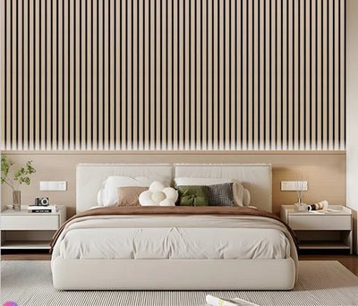 Acoustic Extra Large XL Slatted Wall Panels Oak Pack Of x3 280 x 60cm