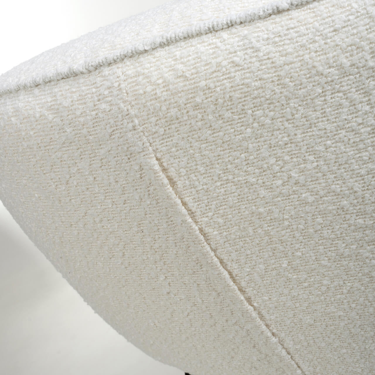 Set of 2 Lemar Boucle Velvet White Dining Chair Black Legs (Pairs)