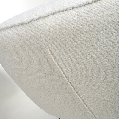 Set of 2 Lemar Boucle Velvet White Dining Chair Black Legs (Pairs)