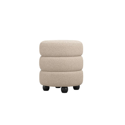 Manhattan Designs Emi Buff and Black Boucle Pouffe