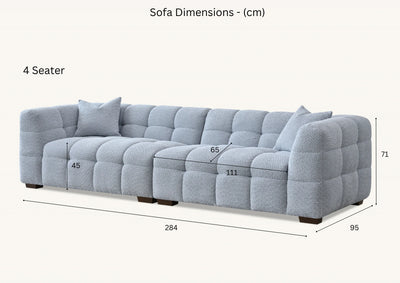 The Bubble Tribeca Pearl Boucle 4 Seater Premium Sofa Boucle Fabric