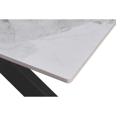 Nova 160cm White Ceramic Marble Dining Table