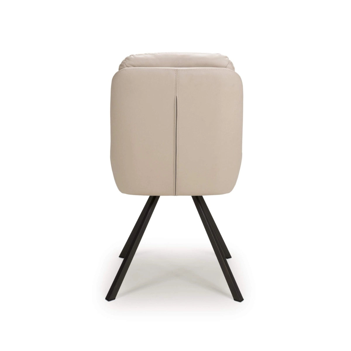 Set of 2 Madeline Swivel Leather Effect Cream Dining Chair (Pairs)