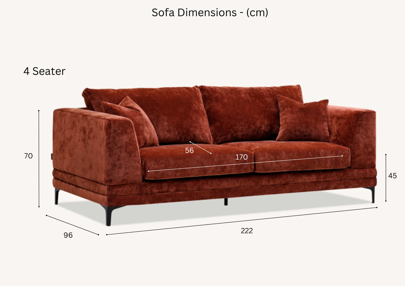 The Harlow Rust Red Boucle 3 + 2 Seater Premium Sofa Rust Boucle Fabric