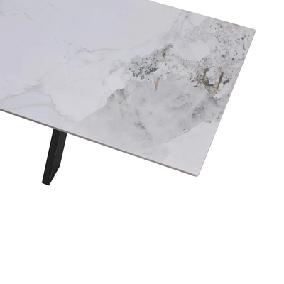 Nova 160cm White Ceramic Marble Dining Table