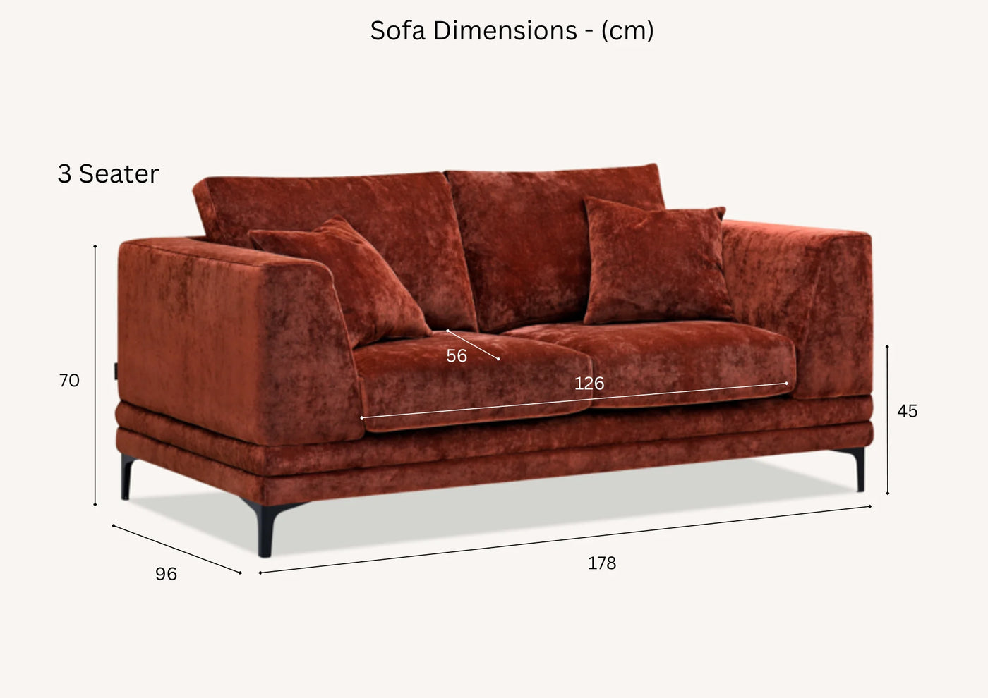 The Harlow Rust Red Boucle 3 + 2 Seater Premium Sofa Rust Boucle Fabric