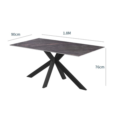 Nova 160cm Grey Ceramic Marble Dining Table