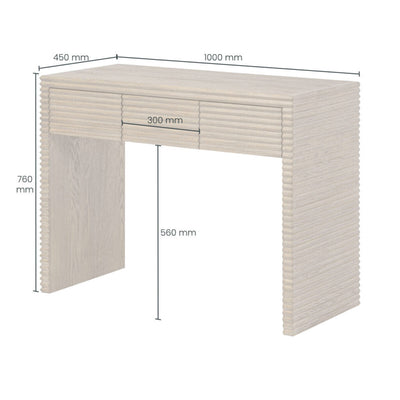 DI Designs Wickham 3 Drawer Desk in Ribbed Oak