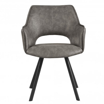 Nova Distressed Light Grey PU Leather Dining Chair