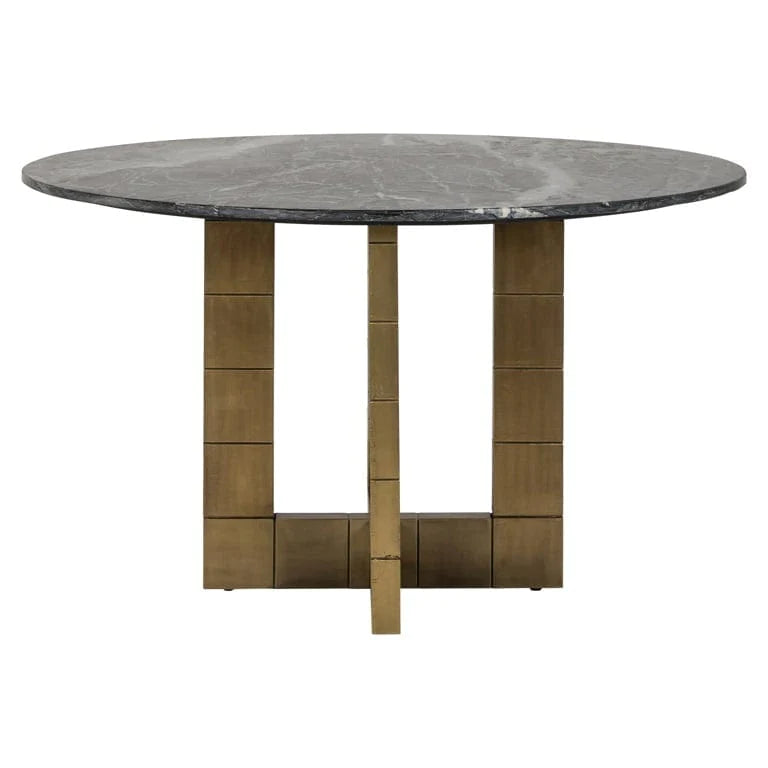 Richmond Interiors Collada Black/Gold Round Oval 130cm Dining Table
