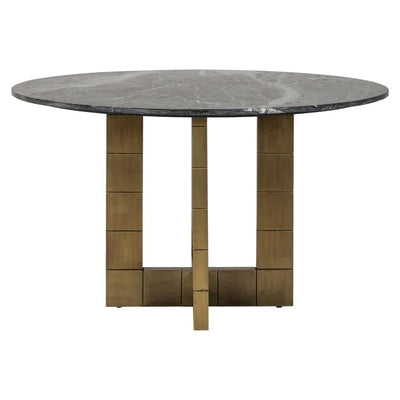 Richmond Interiors Collada Black/Gold Round Oval 130cm Dining Table