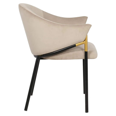 Richmond Interiors Trocadero 220cm White Ceramic Marble Dining Table With Khaki Velvet Dining Chairs