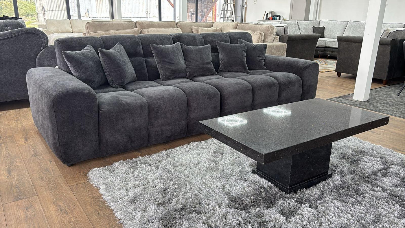 The Bubble Charcoal Black Boucle Cloud Fabric 2 Seater Sofa
