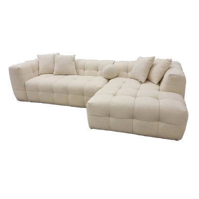 The Bubble Boucle Corner Premium Sofa Ivory Boucle Fabric