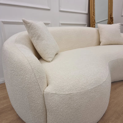 The Wave Boucle Premium Sofa Ivory Boucle Fabric