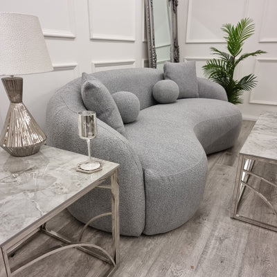 The Wave Boucle Premium Sofa Grey Boucle Fabric
