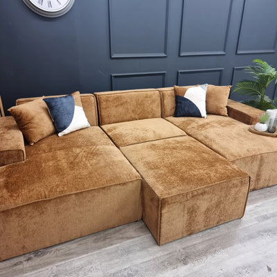 The Atlanta Premium Chenille Fabric U Shape Cinema Modula Sofa In 6 Colours