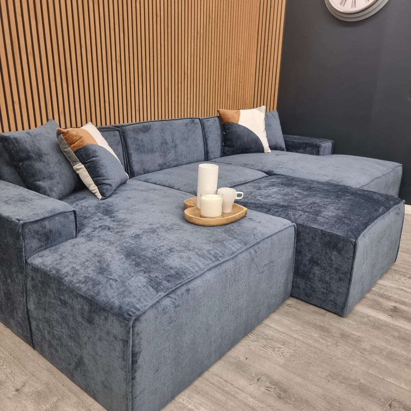 The Atlanta Premium Chenille Fabric U Shape Cinema Modula Sofa In 6 Colours