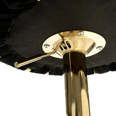 Lorne Luxury Black & Gold Velvet Bar Stool Adjustable Gold Legs