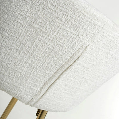 Viscose Luxury Cream & Gold Linen Fabric Bar Stool Gold Legs