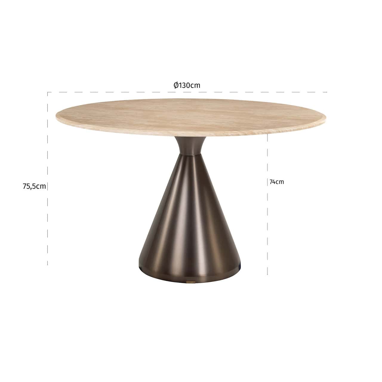 Richmond Interiors Montgommery Beige 130cm Round Dining Table