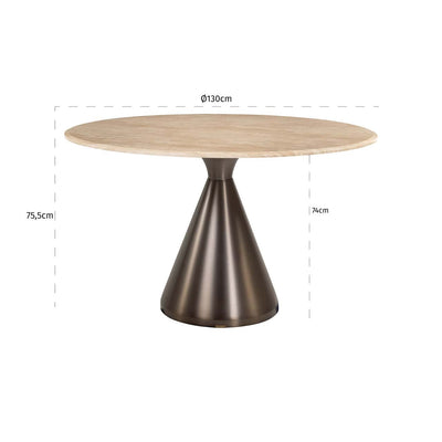 Richmond Interiors Montgommery Beige 130cm Round Dining Table