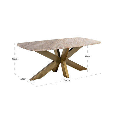 Richmond Interiors Bottega Blush Beige Marble Coffee Table