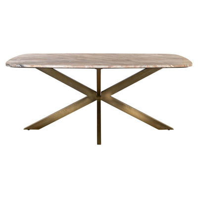 Richmond Interiors Bottega Blush Beige Marble 220cm Oval Dining Table