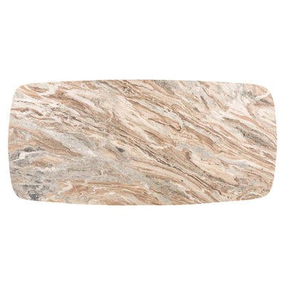 Richmond Interiors Bottega Blush Beige Marble 220cm Oval Dining Table