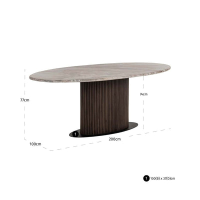 Richmond Interiors Rasford Blush Beige Oval 200cm Dining Table