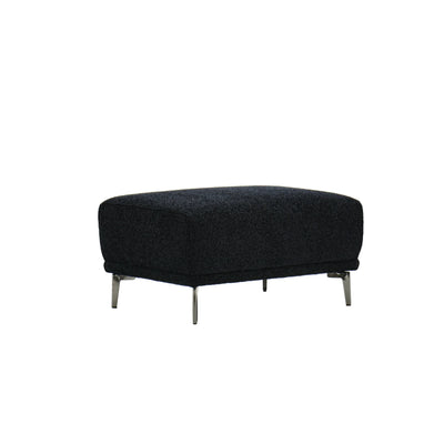 The Albany Luxury Black Boucle Fabric Footstool