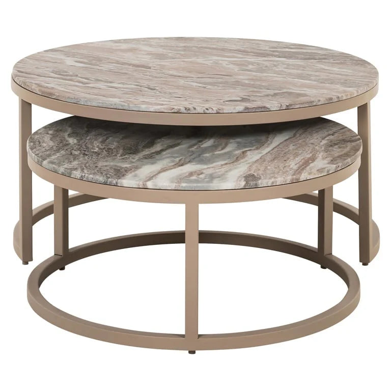 Richmond Interiors Coffee Table Fairfax Set of 2 (Stone)