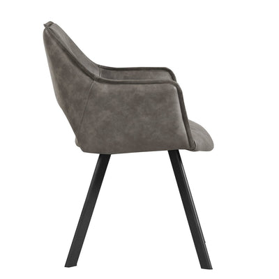Nova Distressed Light Grey PU Leather Dining Chair