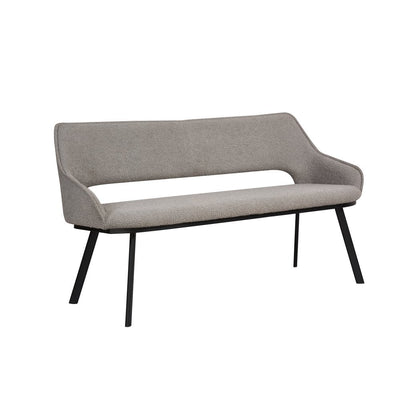 Nova Boucle Light Grey Fabric Dining Bench Premium Boucle Fabric