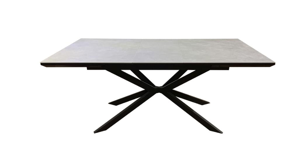 Vik 140-180cm Grey Ceramic Marble Centre Extending Dining Table