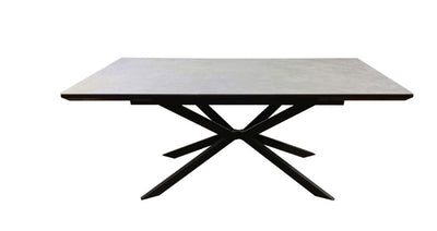 Vik 140-180cm Grey Ceramic Marble Centre Extending Dining Table