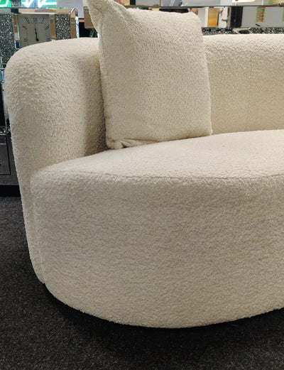 The Wave Boucle Premium Sofa Ivory Boucle Fabric