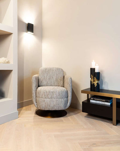 Richmond Interiors Diddley Black Oak Wood & Gold TV Unit
