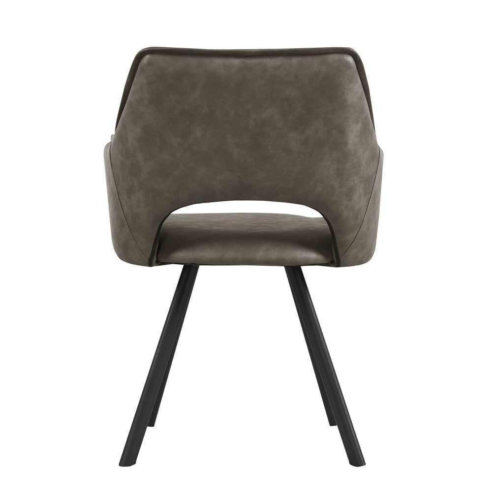 Nova Distressed Light Grey PU Leather Dining Chair