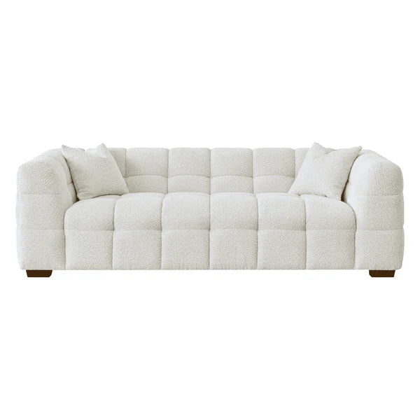 The Bubble Tribeca Ivory White Boucle 3 Seater Premium Sofa Boucle Fabric