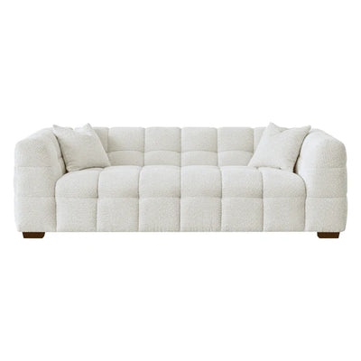 The Bubble Tribeca Ivory White Boucle 3 Seater Premium Sofa Boucle Fabric