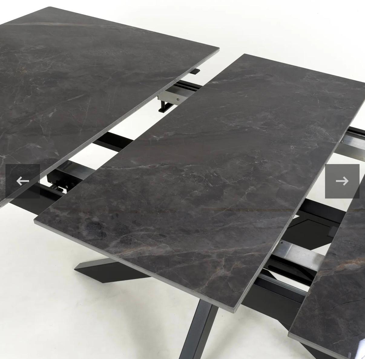 Nova 140-180cm Grey Ceramic Marble Centre Extending Dining Table