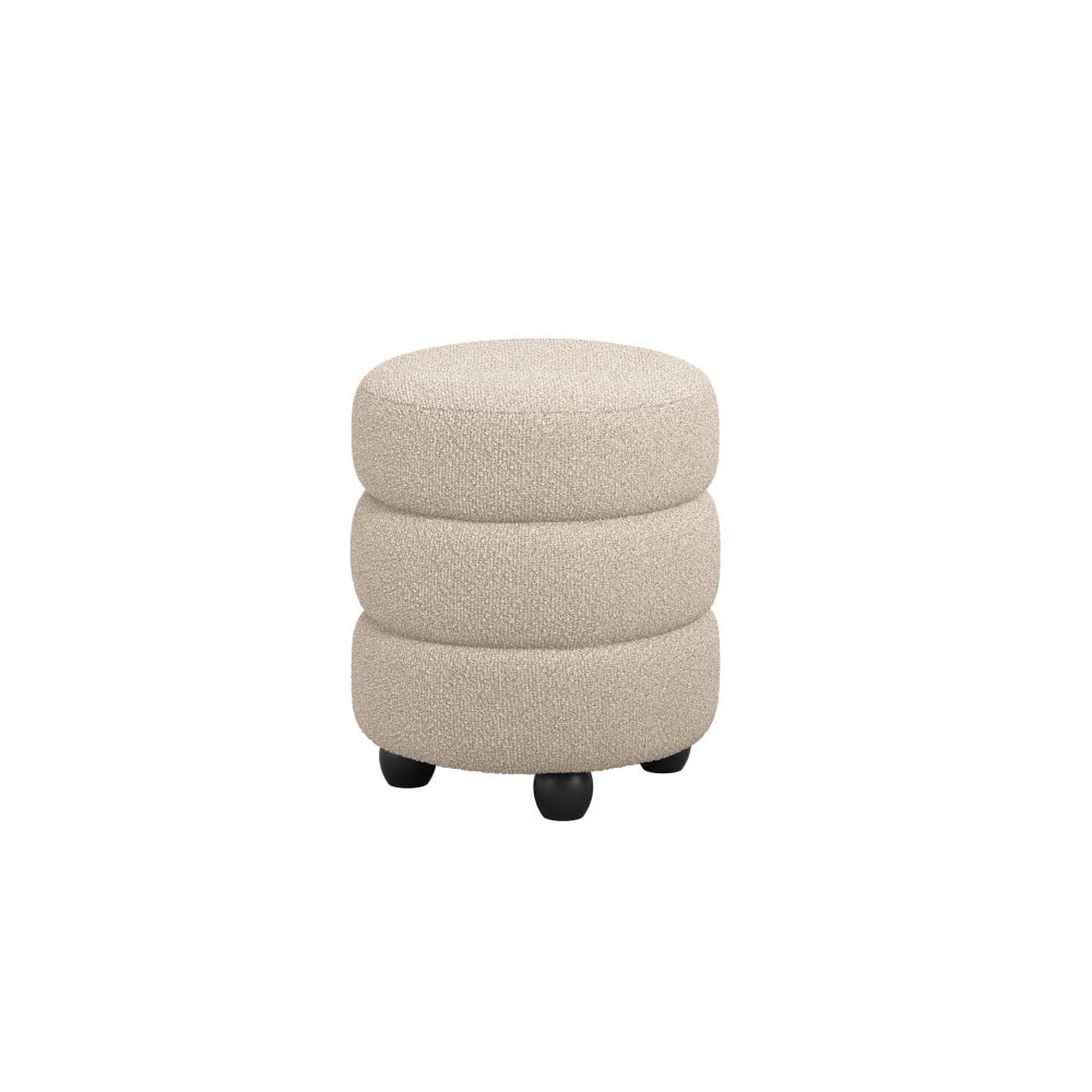 Manhattan Designs Emi Buff and Black Boucle Pouffe