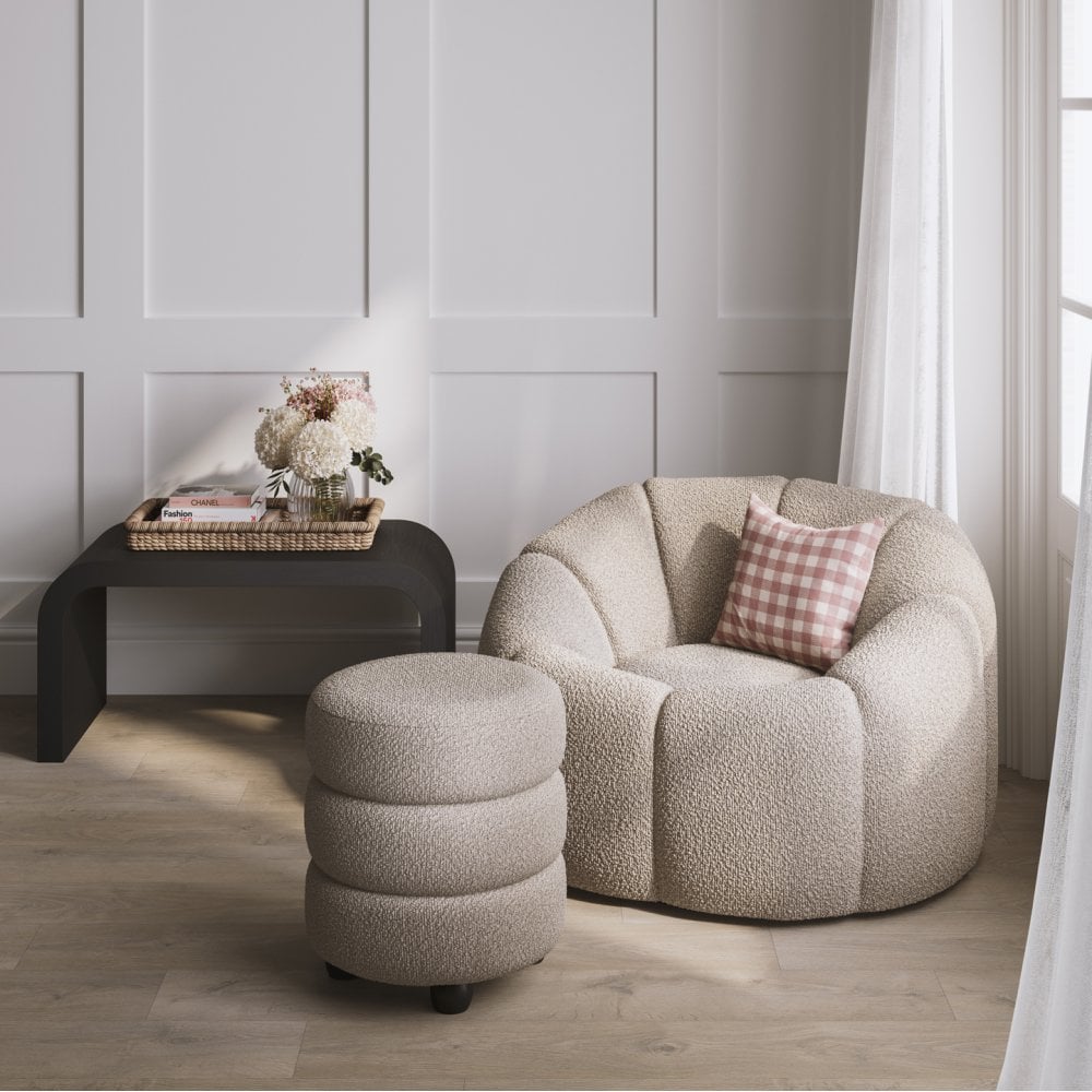 Manhattan Designs Nao Buff Bouclé Swivel Chair