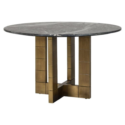 Richmond Interiors Collada Black/Gold Round Oval 130cm Dining Table