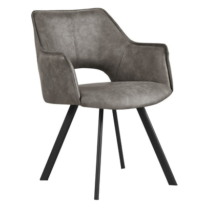 Nova Distressed Light Grey PU Leather Dining Chair