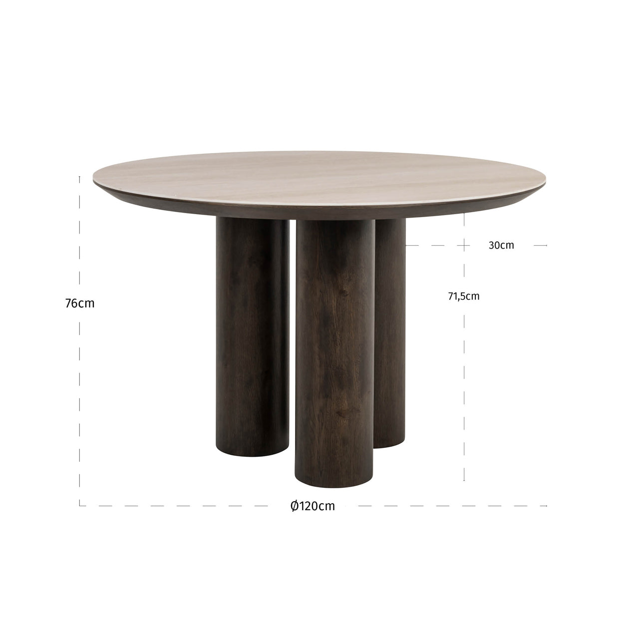 Richmond Interiors Ritz Brown Round 120cm Dining Table